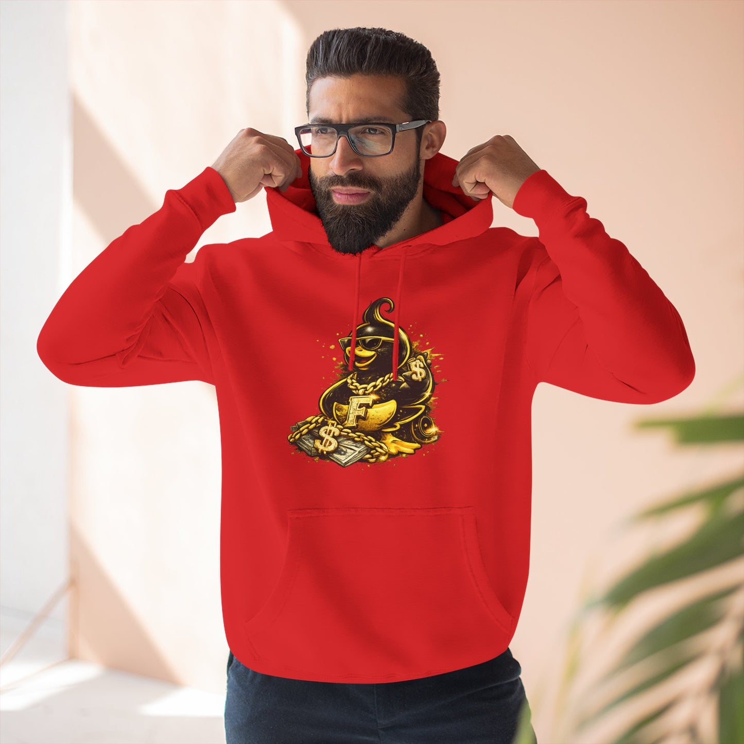 Three-Panel Fleece Hoodie