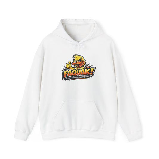 Faquak! Duck Logo Hoodie – Funny Retro Mascot Graphic Sweatshirt