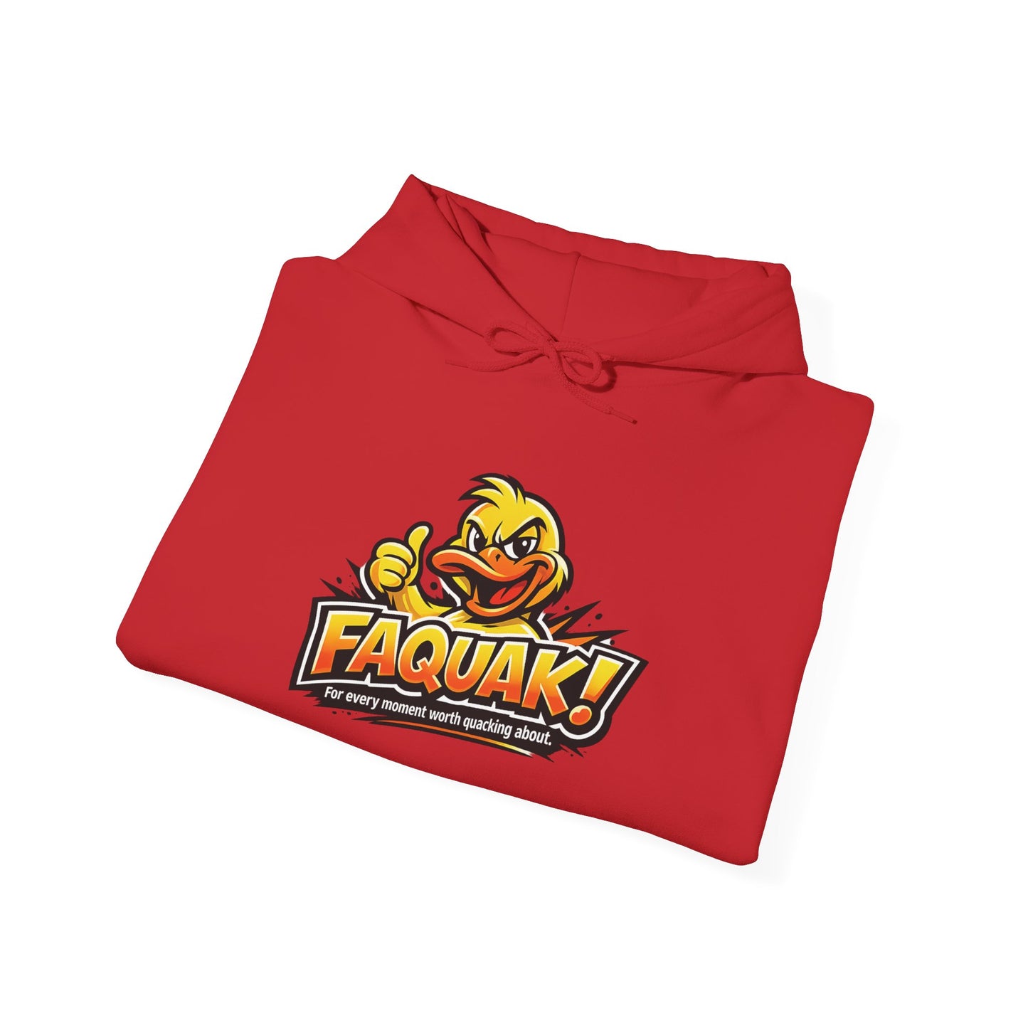 Faquak! Duck Logo Hoodie – Funny Retro Mascot Graphic Sweatshirt