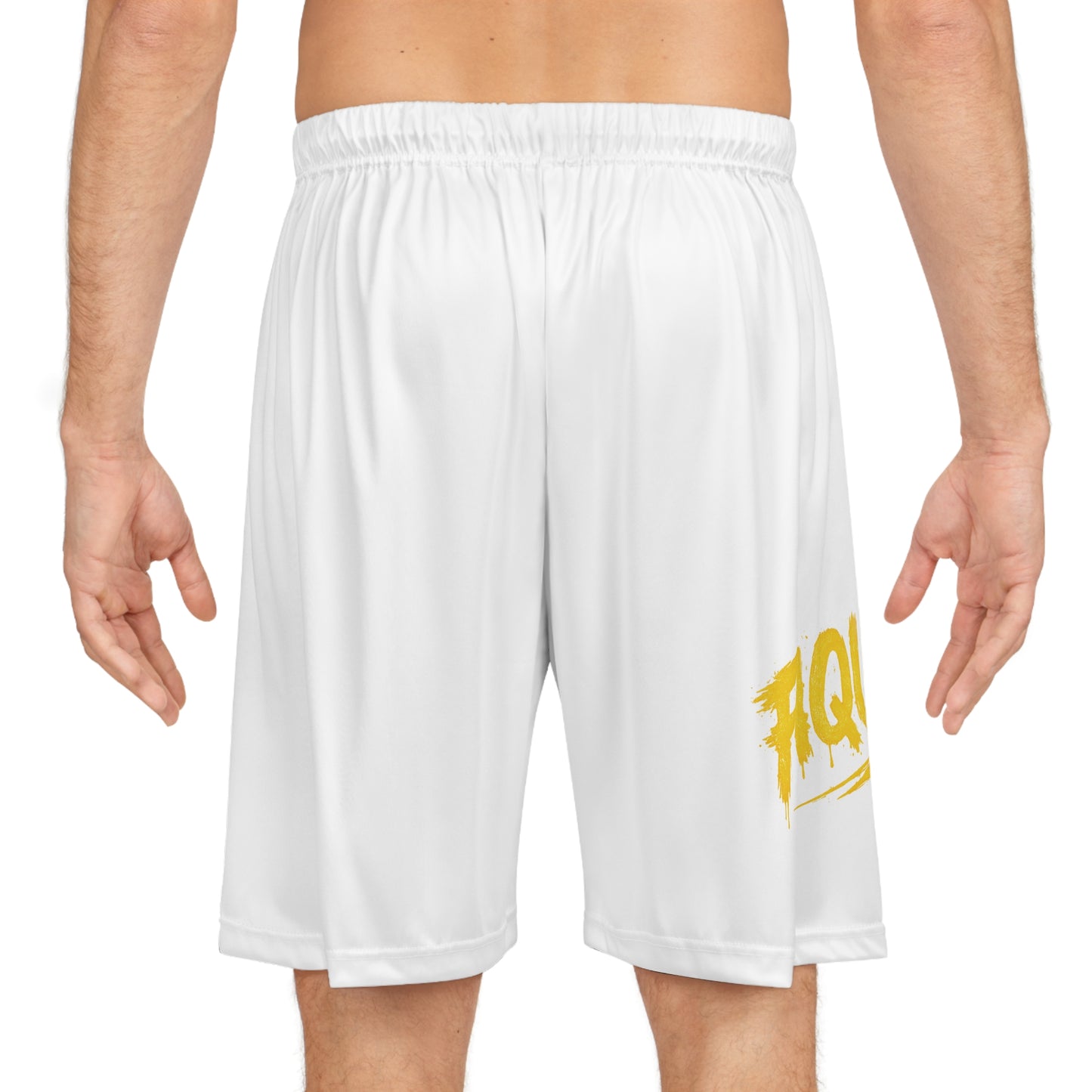 FAQUAK! White Basketball Shorts — All-Over Print Athletic Shorts