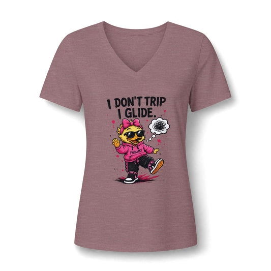 Faquak! Feeling's- Women's Relaxed Heather CVC V-Neck Tee