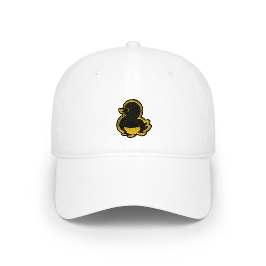 Embroidered Black Duck Low Profile Baseball Cap — Minimal Retro Patch Hat