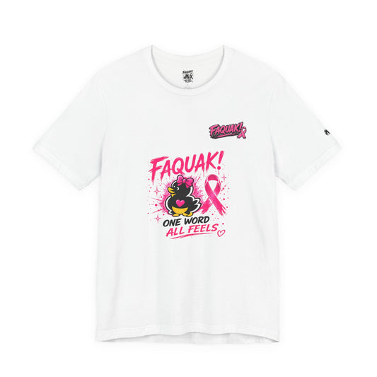 FAQUAK! Duck with Pink Ribbon T-Shirt | Breast Cancer Awareness Tee