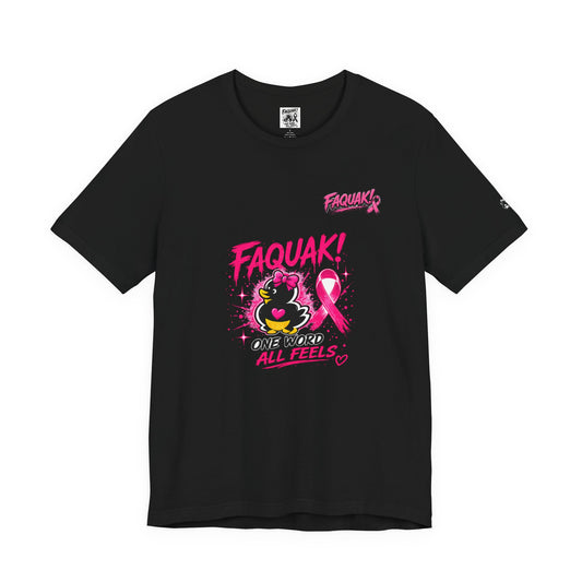 FAQUAK! Duck with Pink Ribbon T-Shirt | Breast Cancer Awareness Tee