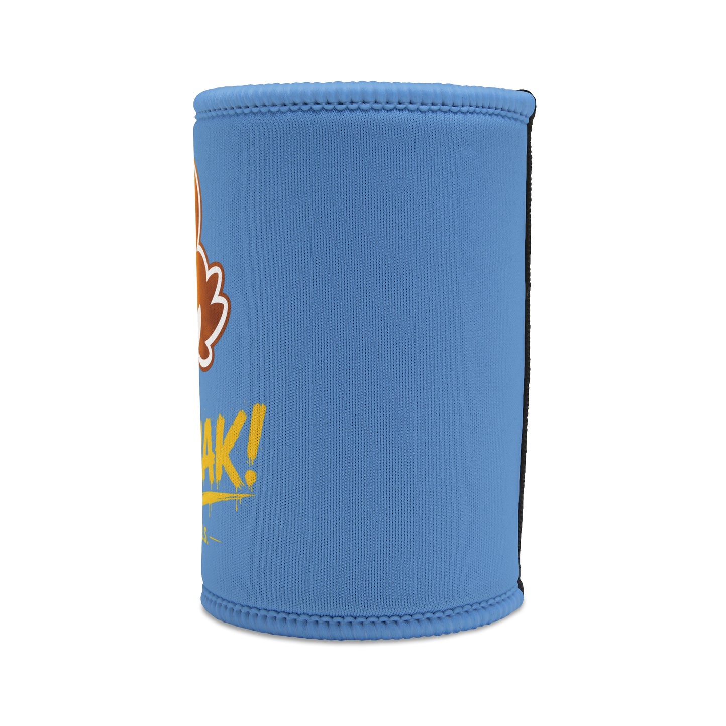 Blue Stubby Cooler — 'Faquak! All Feels' Duck Logo Can Cooler