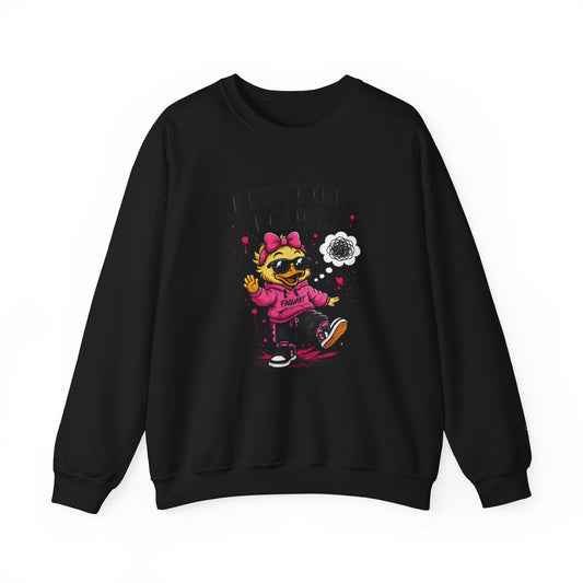 I Don’t Trip I Glide Crewneck Sweatshirt — Cute Skate Duck Graphic