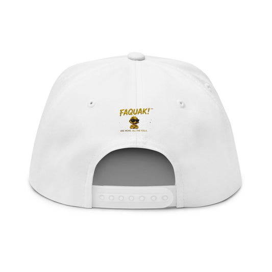 FAQUAK! Patch Flat Bill Cap — Embroidered Rubber Ducky Snapback