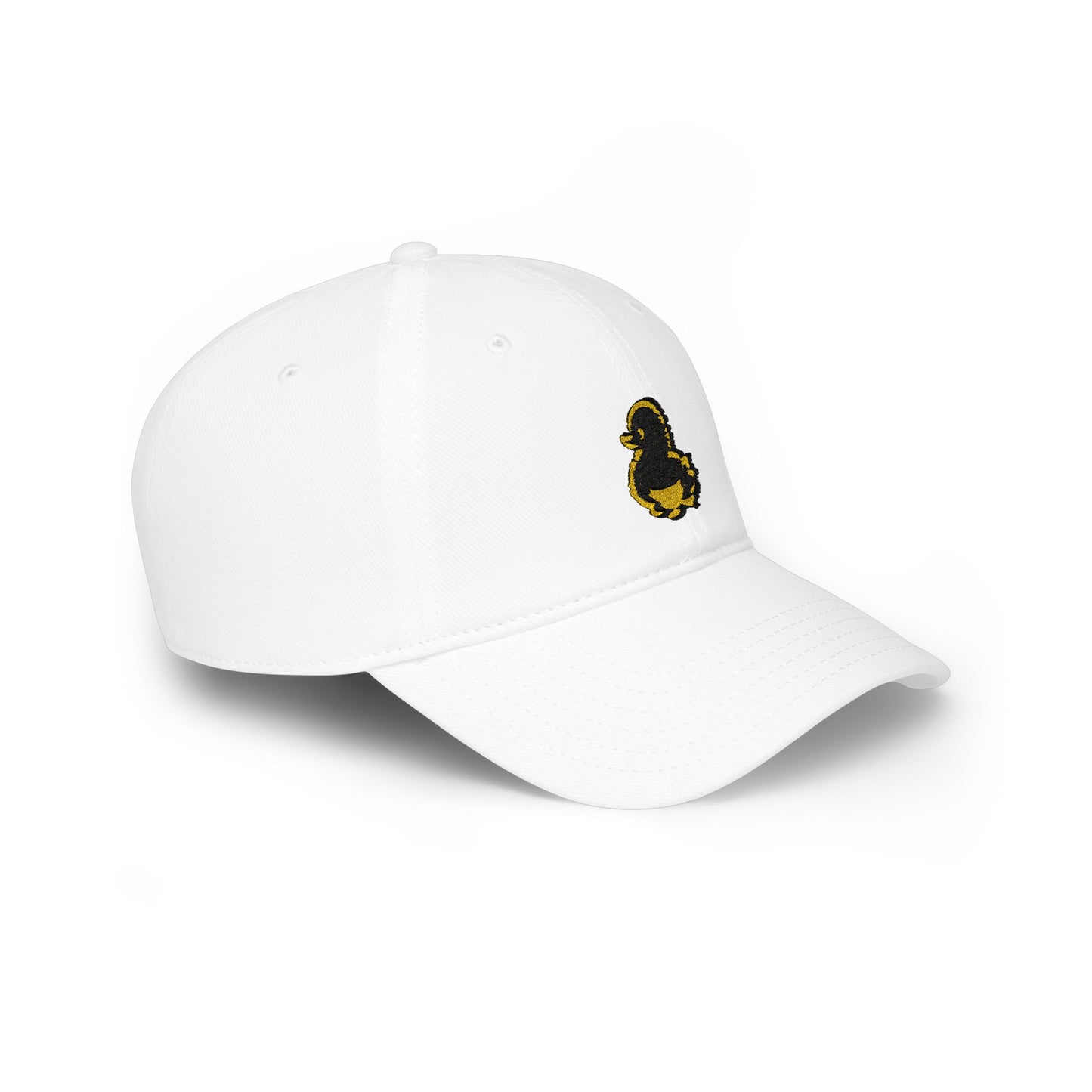Embroidered Black Duck Low Profile Baseball Cap — Minimal Retro Patch Hat