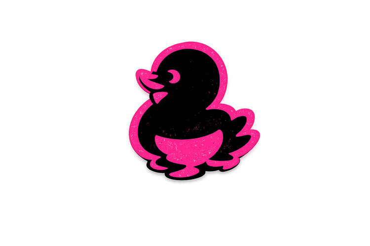 FAQUAK! pink and black rubber duck logo