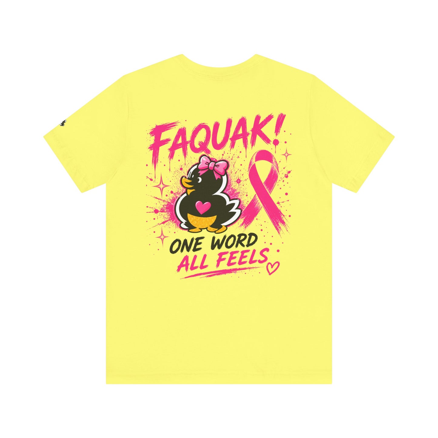 FAQUAK! Duck with Pink Ribbon T-Shirt | Breast Cancer Awareness Tee