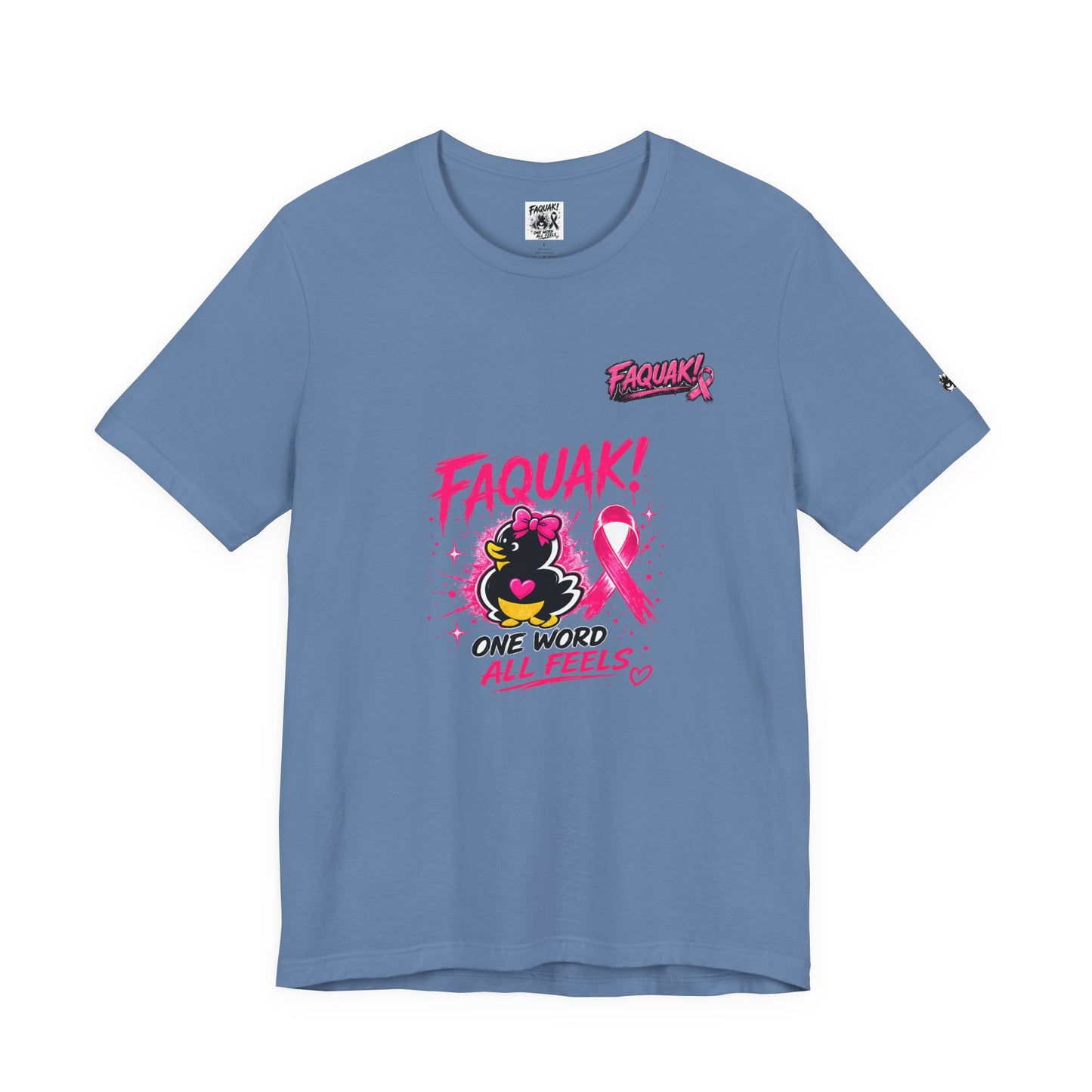FAQUAK! Duck with Pink Ribbon T-Shirt | Breast Cancer Awareness Tee