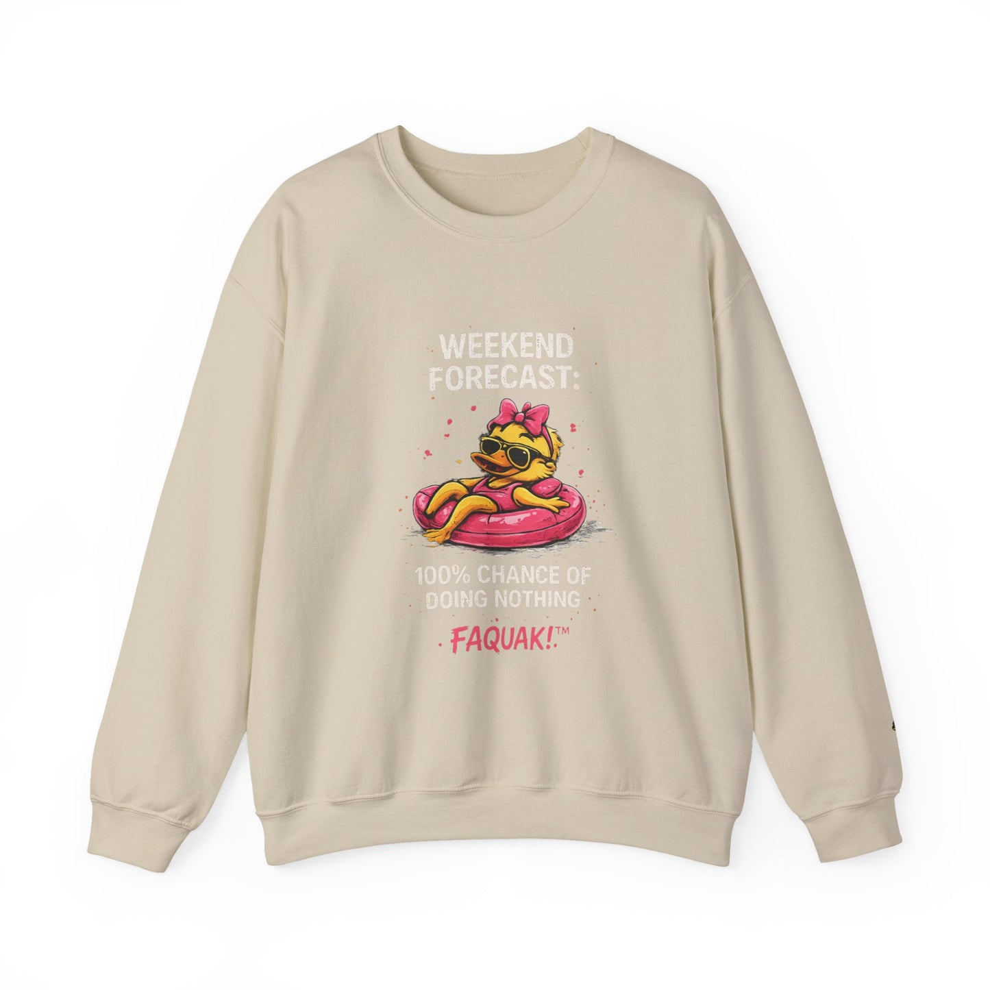 Weekend Forecast  - Crewneck Sweatshirt — Cute Skate Duck Graphic