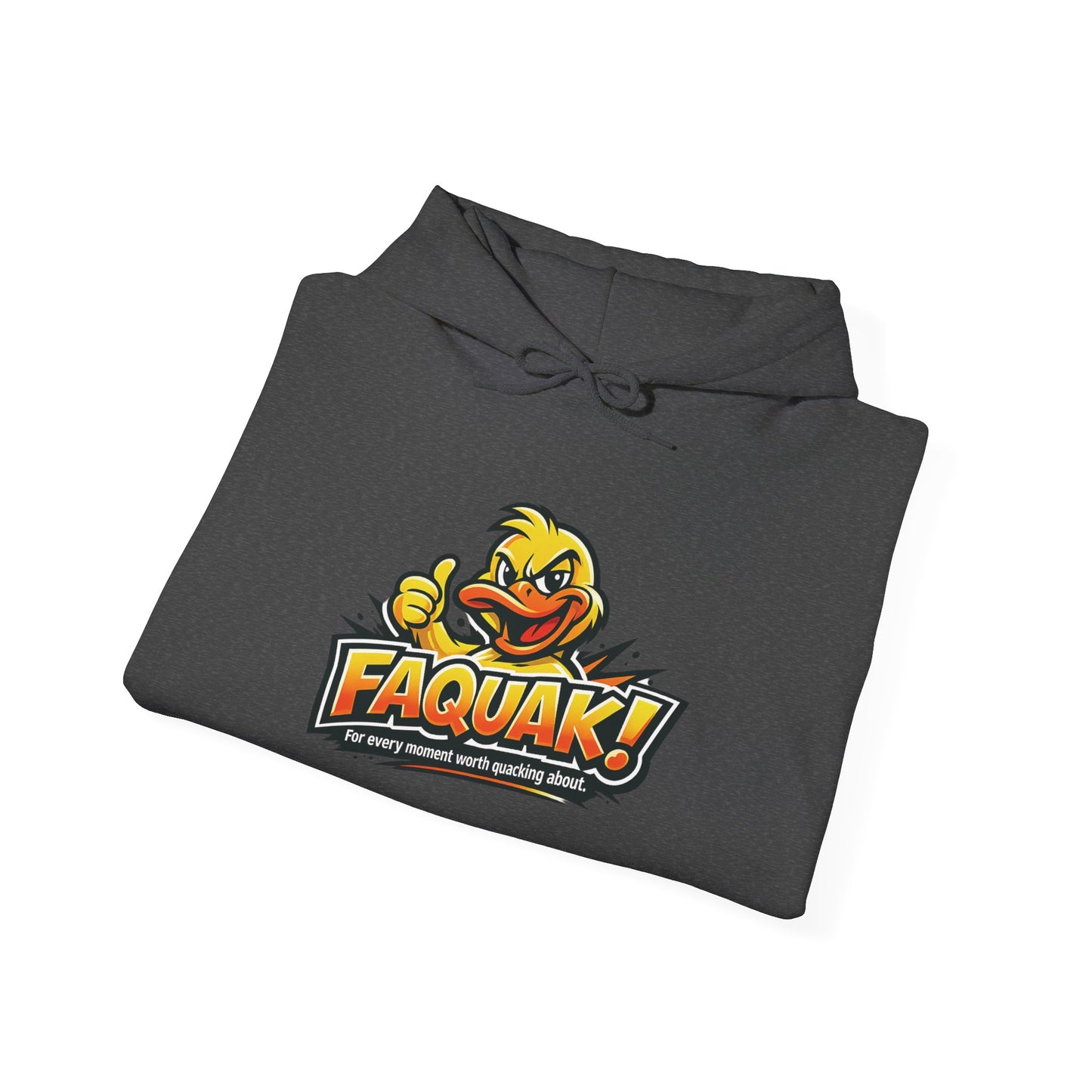 Faquak! Duck Logo Hoodie – Funny Retro Mascot Graphic Sweatshirt