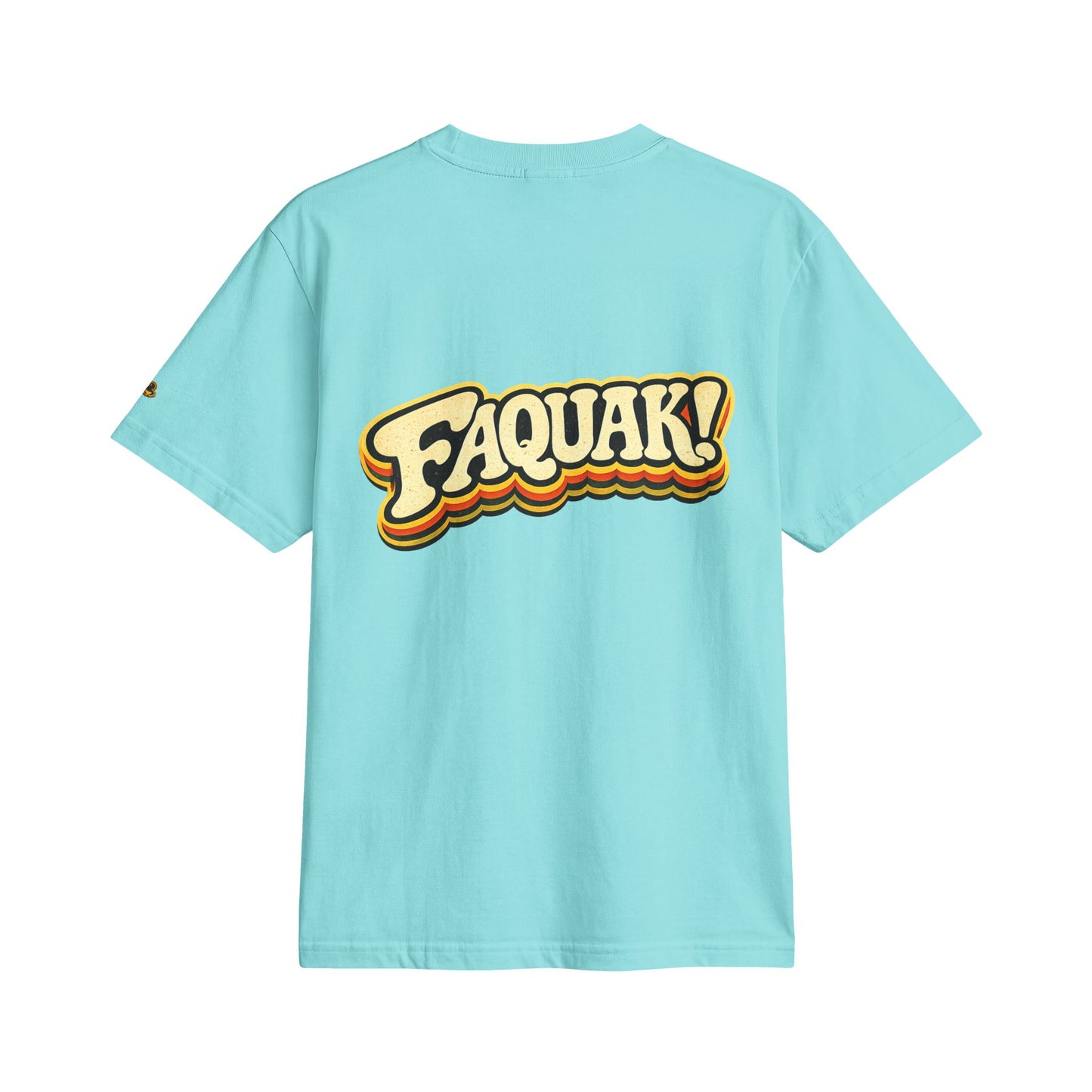 One Word, All Feels Tee — Retro Graphic T-Shirt with "FAQUAK!" Back Print