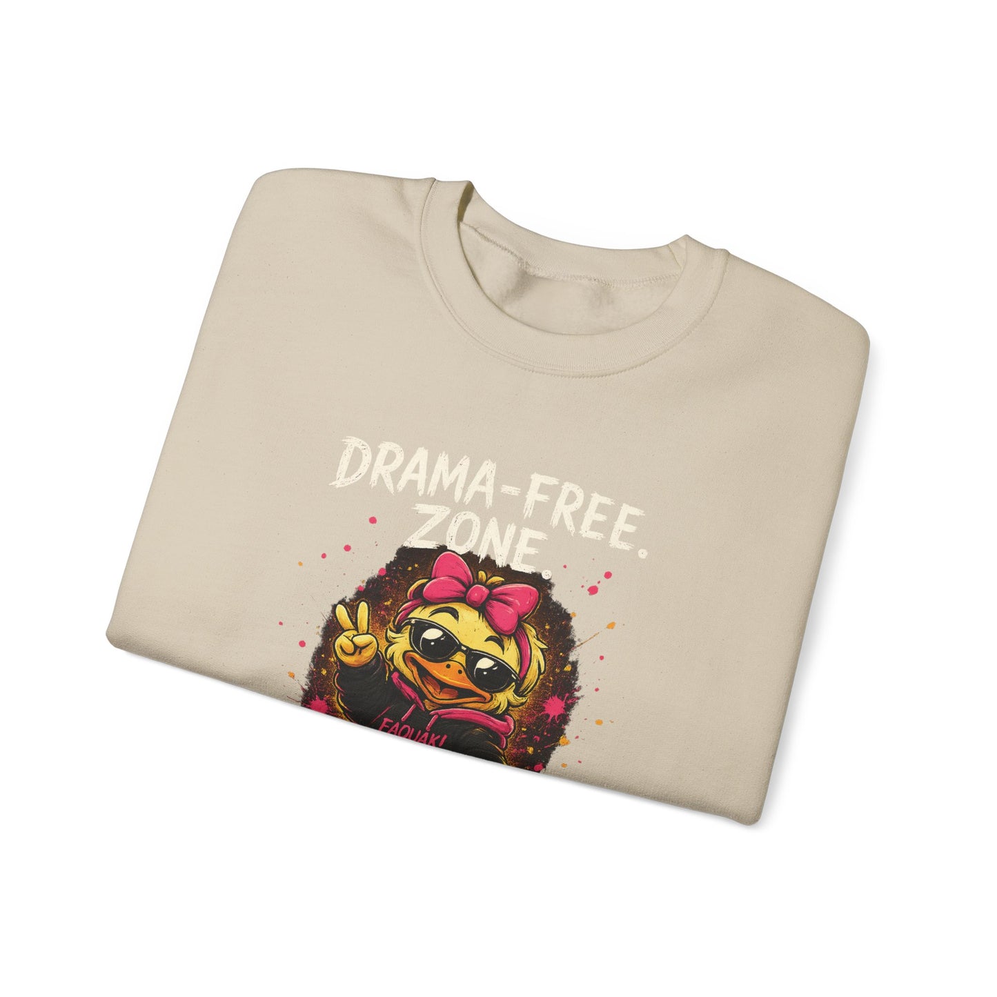 Drama-Free- Crewneck Sweatshirt — Cute Skate Duck Graphic