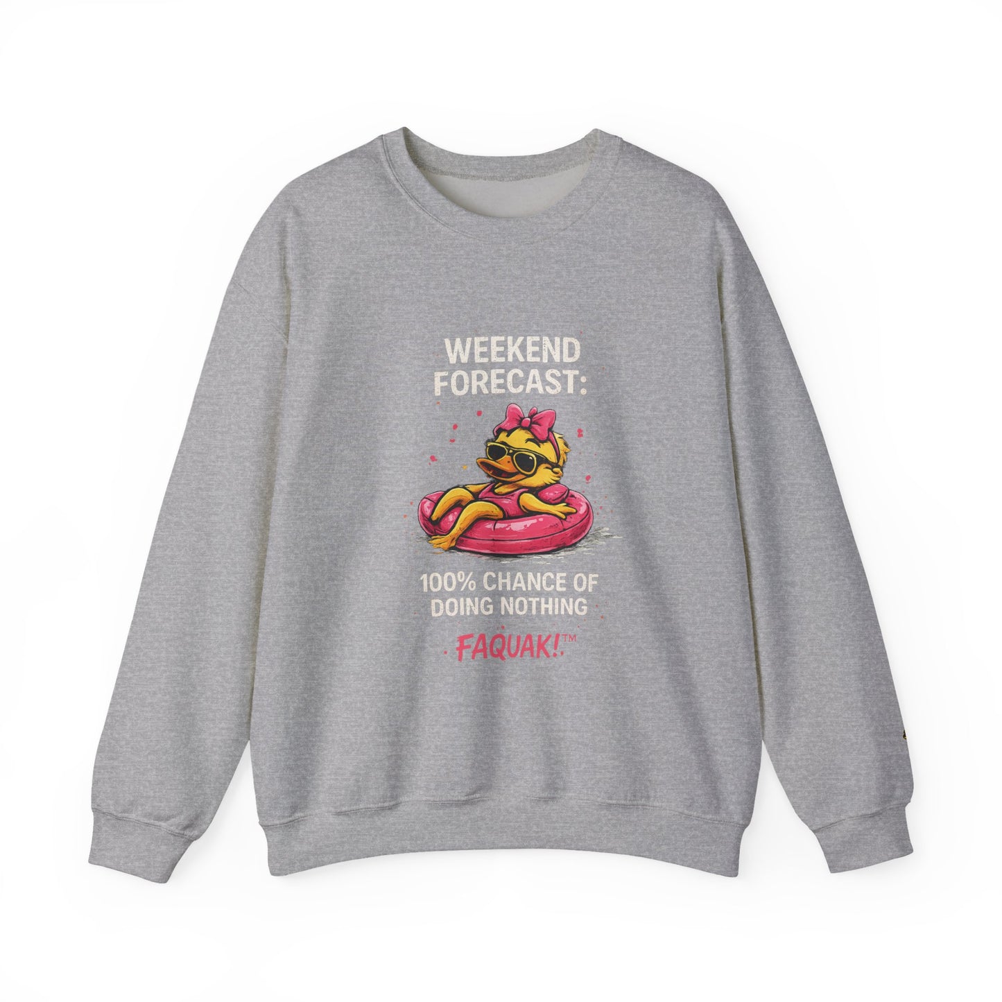 Weekend Forecast  - Crewneck Sweatshirt — Cute Skate Duck Graphic