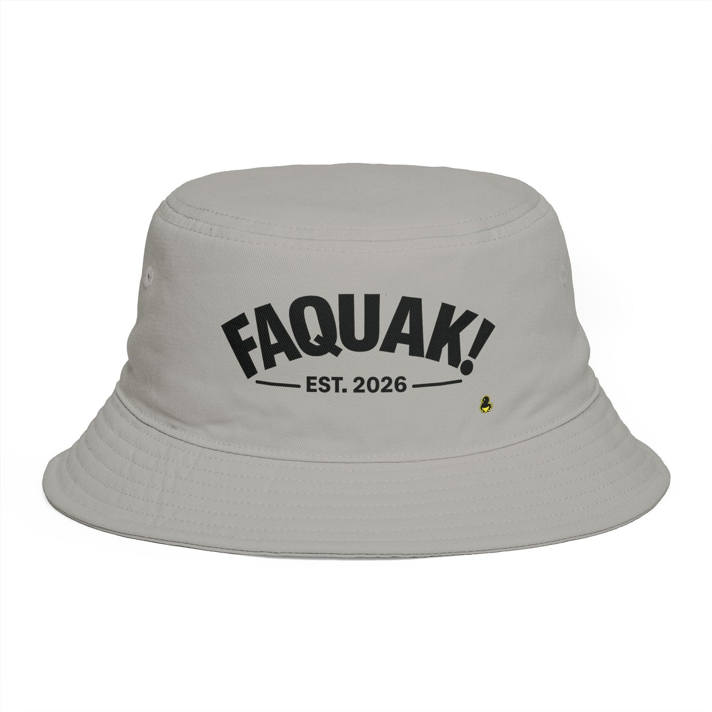 Bucket Hat — 'FAQUAK! Est. 2026' Embroidered Novelty Bucket Hat