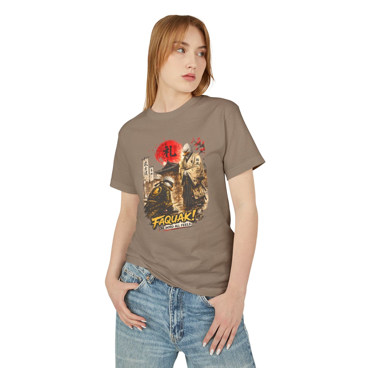 Samurai Duck Graphic Tee — "FAQUAK! You Broke All Rules" Vintage Japan-Inspired T-Shirt