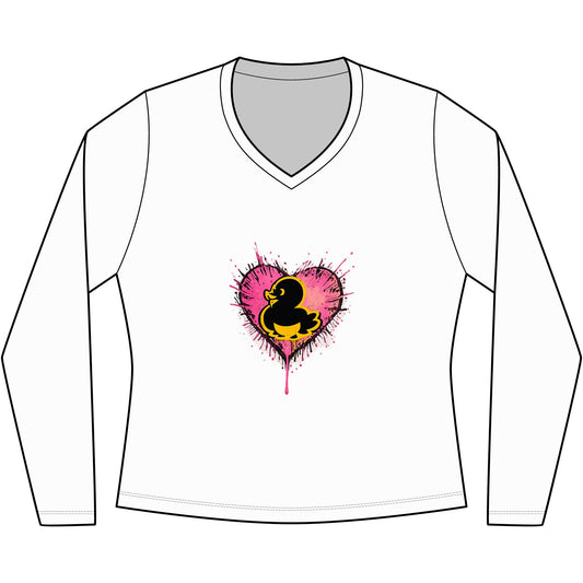 FAQUAK! Feeling's  -   Women's Long Sleeve Fan Favorite V-Neck Tee