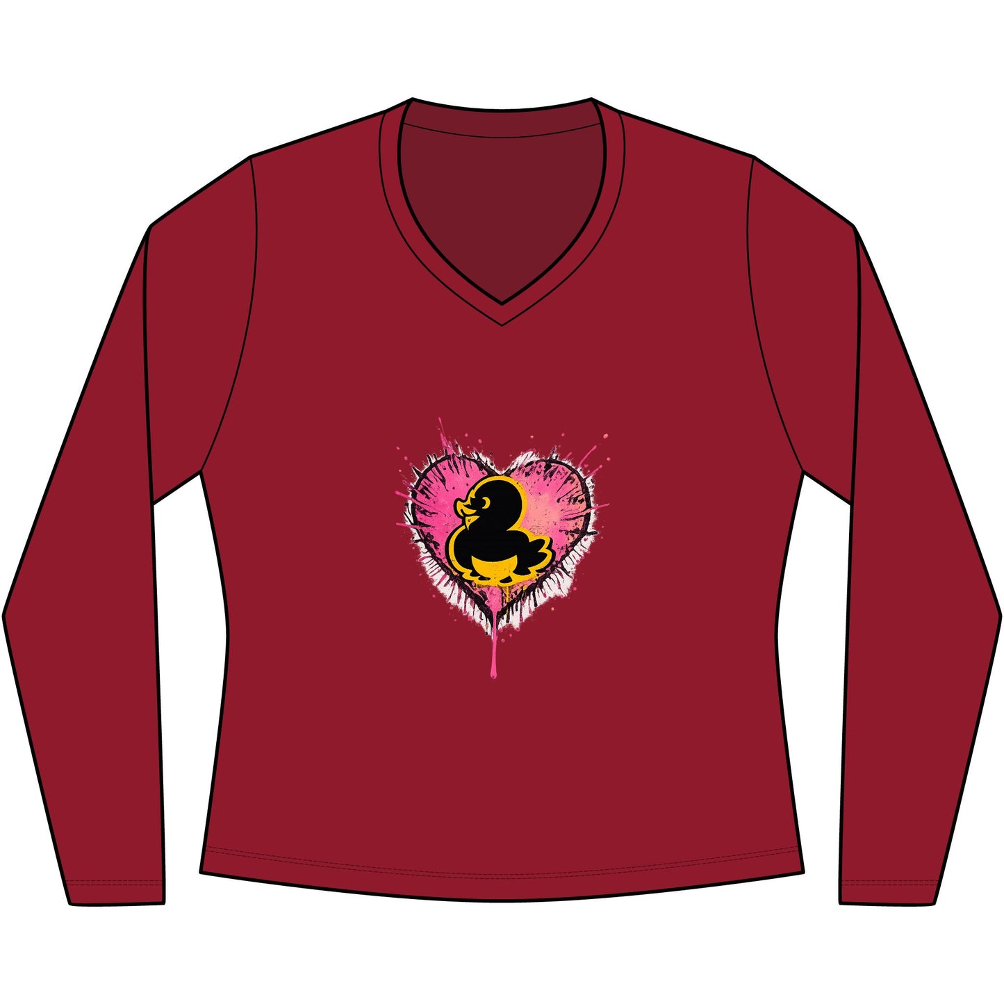 Faquak! Feelings — Women's Long Sleeve Fan Favorite V-Neck Tee