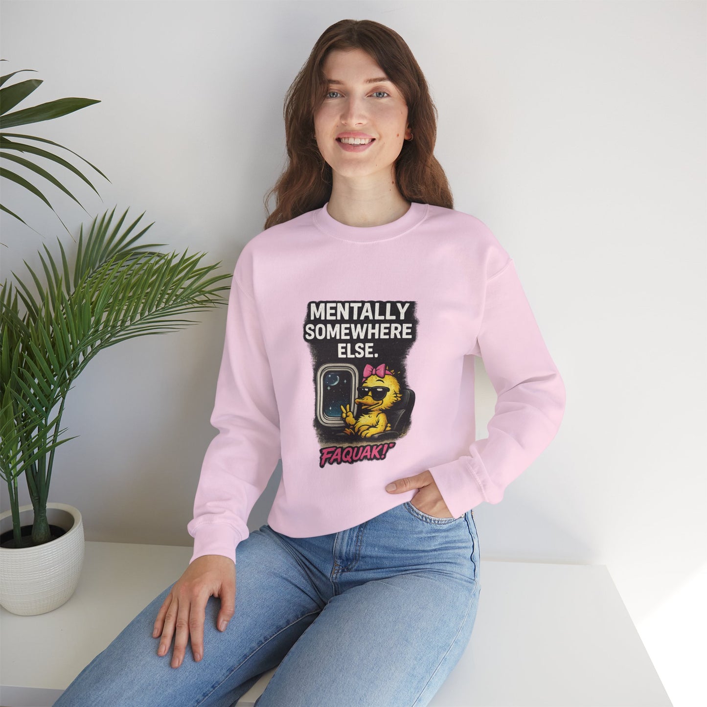 I Don’t Trip I Glide Crewneck Sweatshirt — Cute Skate Duck Graphic