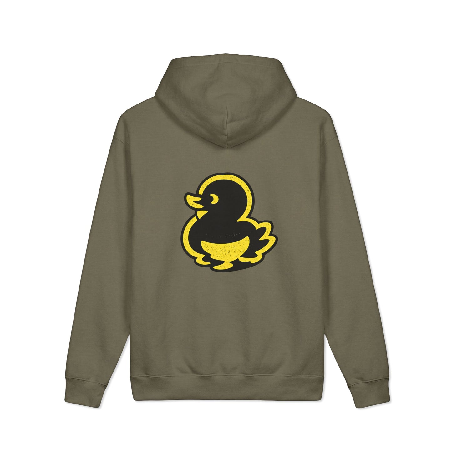 FAQUAK! Graphic Hoodie — Retro Graffiti Front & Yellow Duck Back