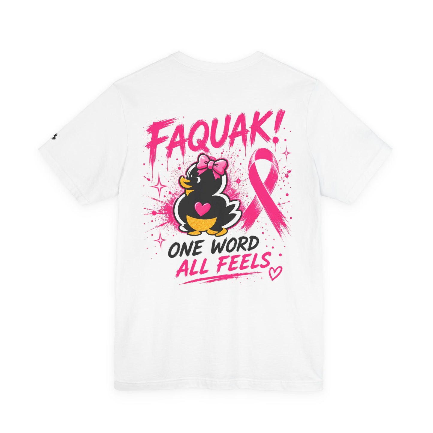 FAQUAK! Duck with Pink Ribbon T-Shirt | Breast Cancer Awareness Tee