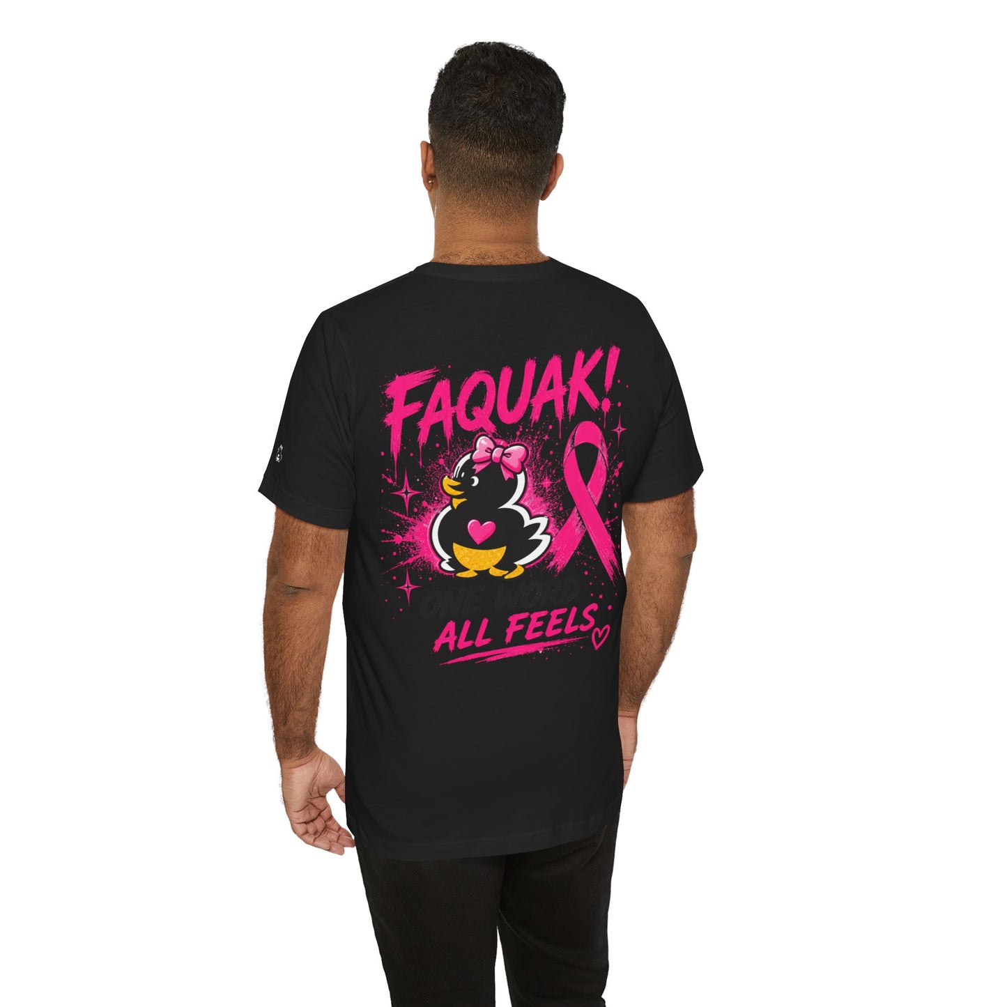 FAQUAK! Duck with Pink Ribbon T-Shirt | Breast Cancer Awareness Tee