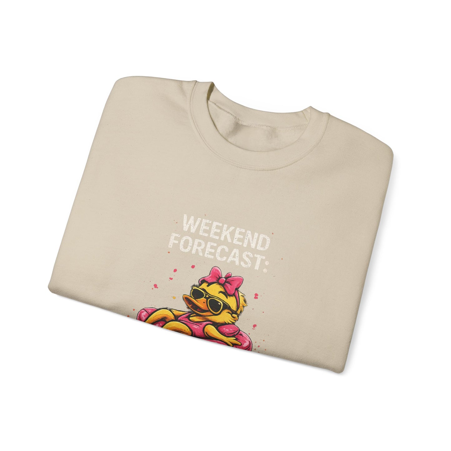 Weekend Forecast  - Crewneck Sweatshirt — Cute Skate Duck Graphic