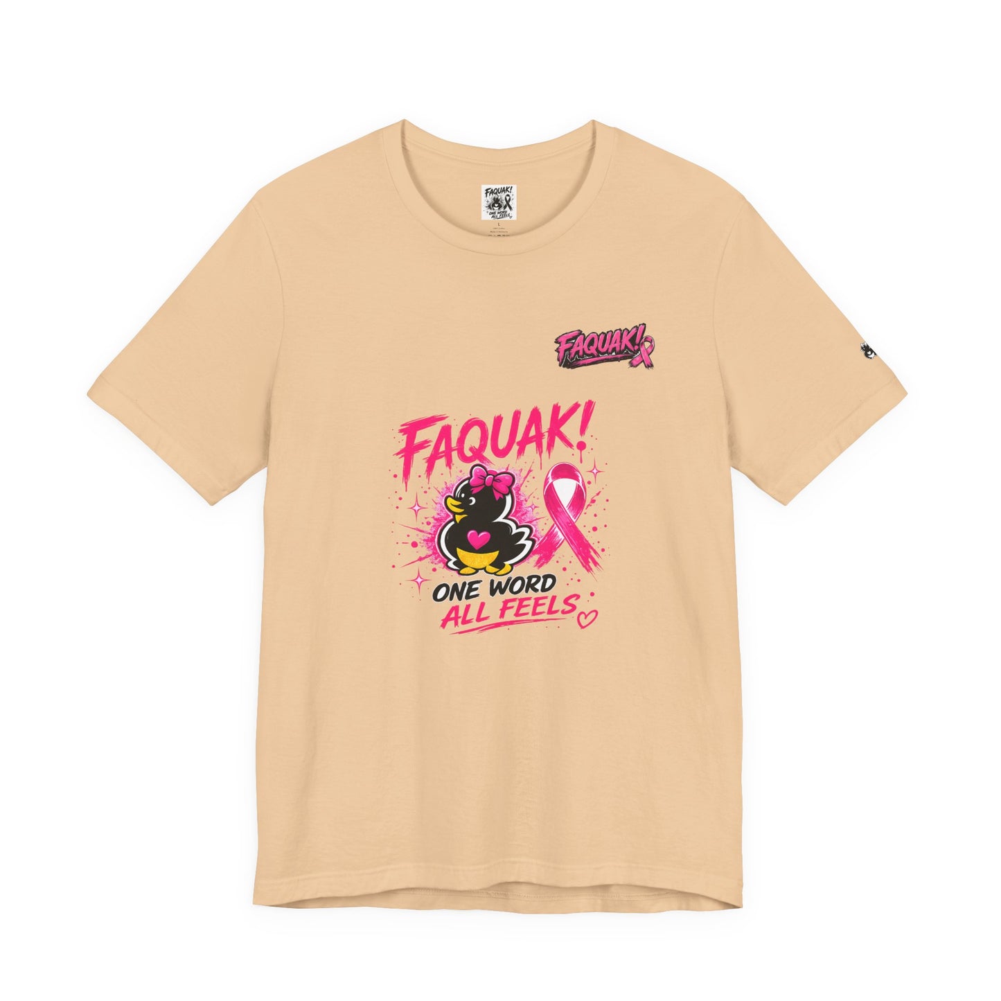 FAQUAK! Duck with Pink Ribbon T-Shirt | Breast Cancer Awareness Tee