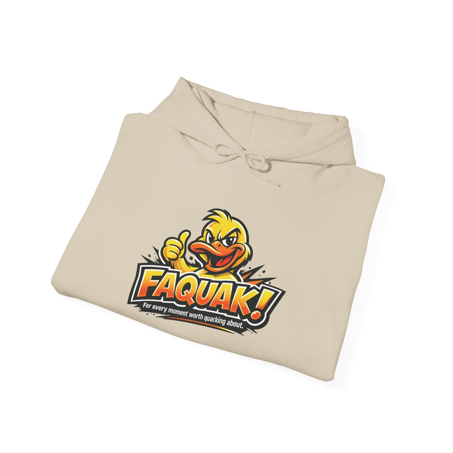 Faquak! Duck Logo Hoodie – Funny Retro Mascot Graphic Sweatshirt