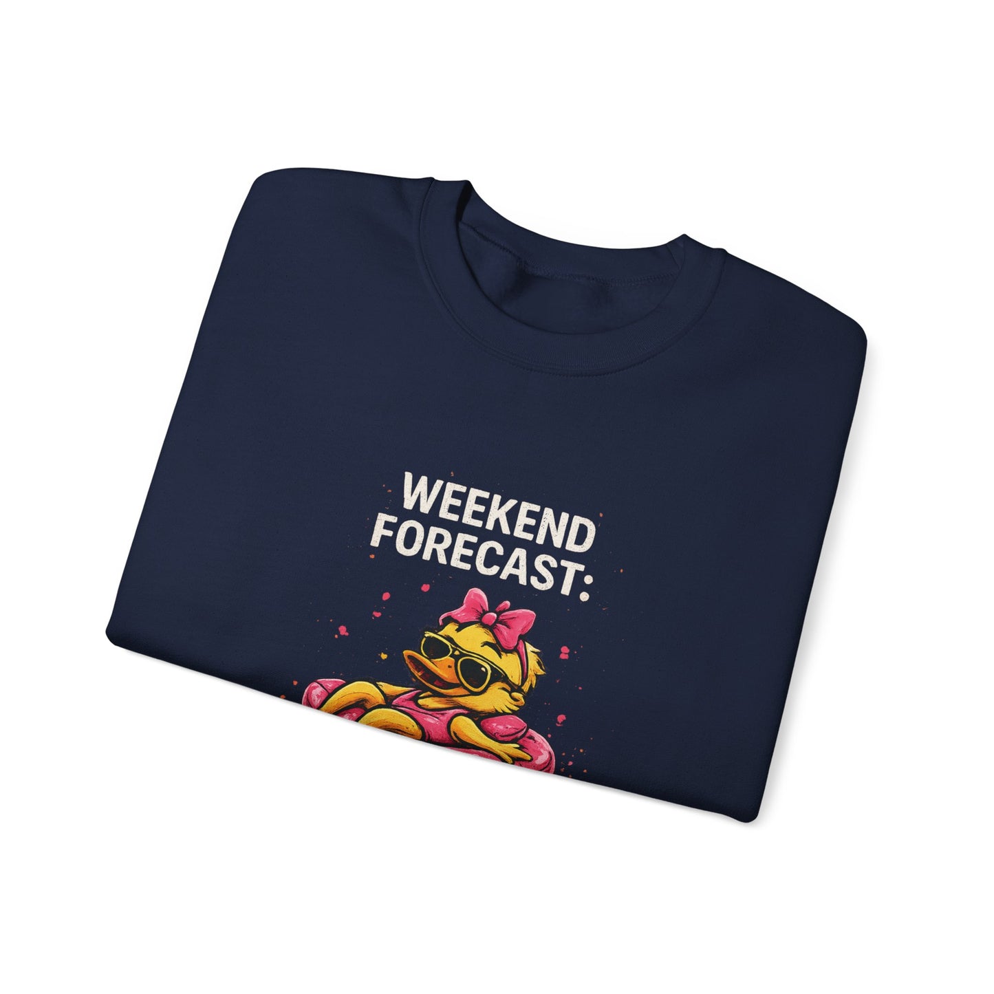 Weekend Forecast  - Crewneck Sweatshirt — Cute Skate Duck Graphic
