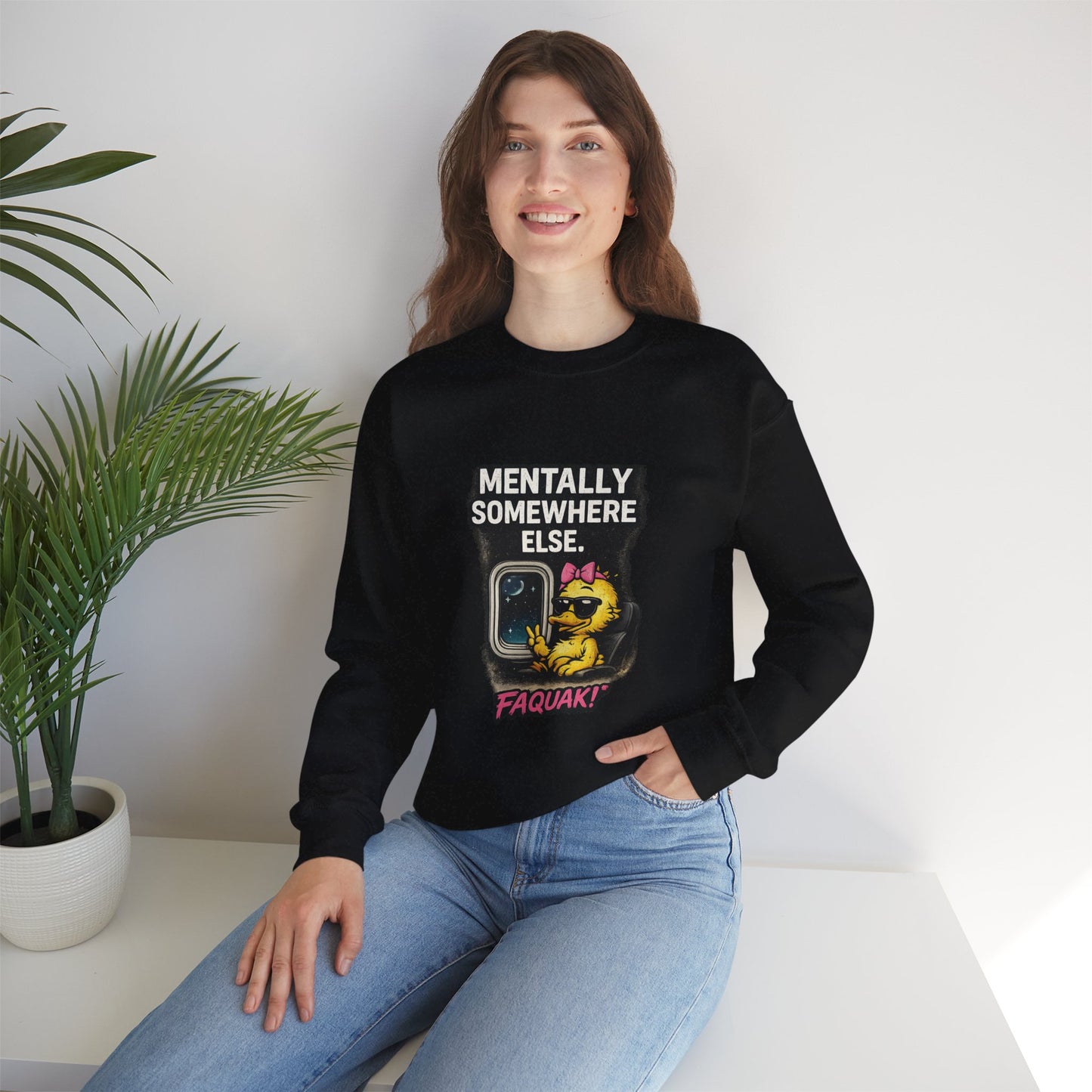 I Don’t Trip I Glide Crewneck Sweatshirt — Cute Skate Duck Graphic