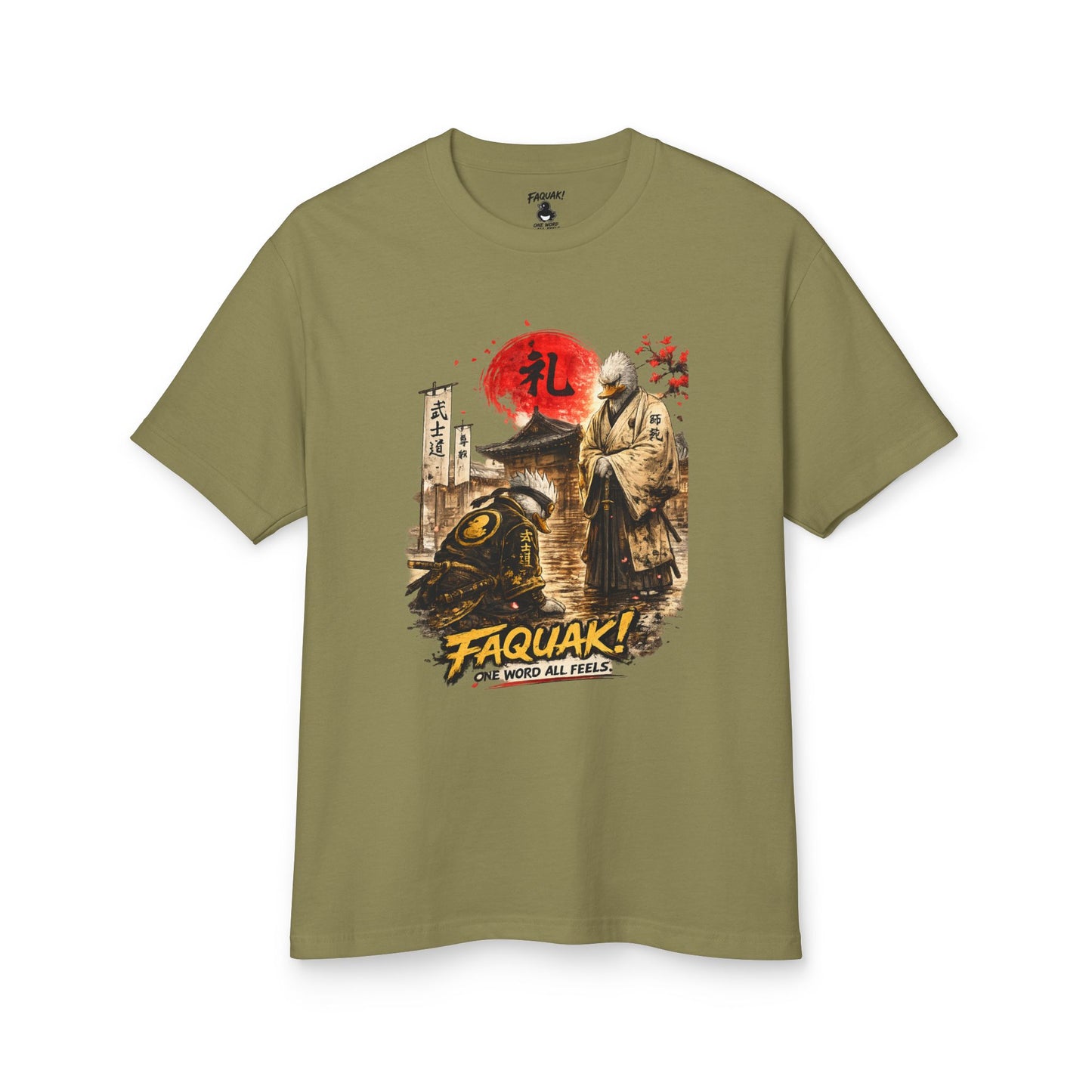 Samurai Duck Graphic Tee — "FAQUAK! You Broke All Rules" Vintage Japan-Inspired T-Shirt