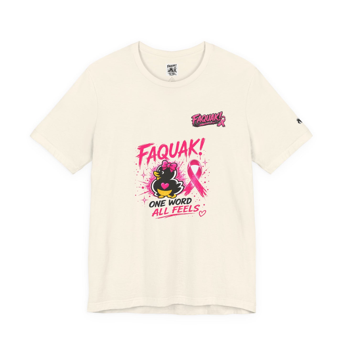 FAQUAK! Duck with Pink Ribbon T-Shirt | Breast Cancer Awareness Tee