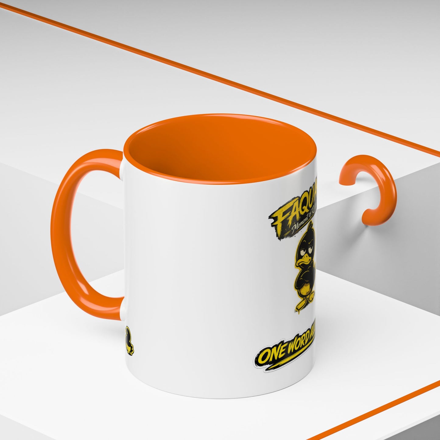 Faquak! Duck Graphic Coffee Mug — Funny One Word All Feels Accent Mug