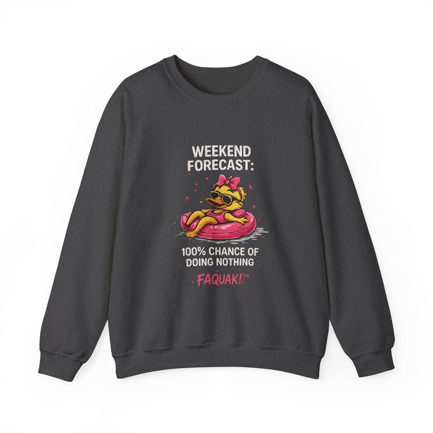 Weekend Forecast  - Crewneck Sweatshirt — Cute Skate Duck Graphic