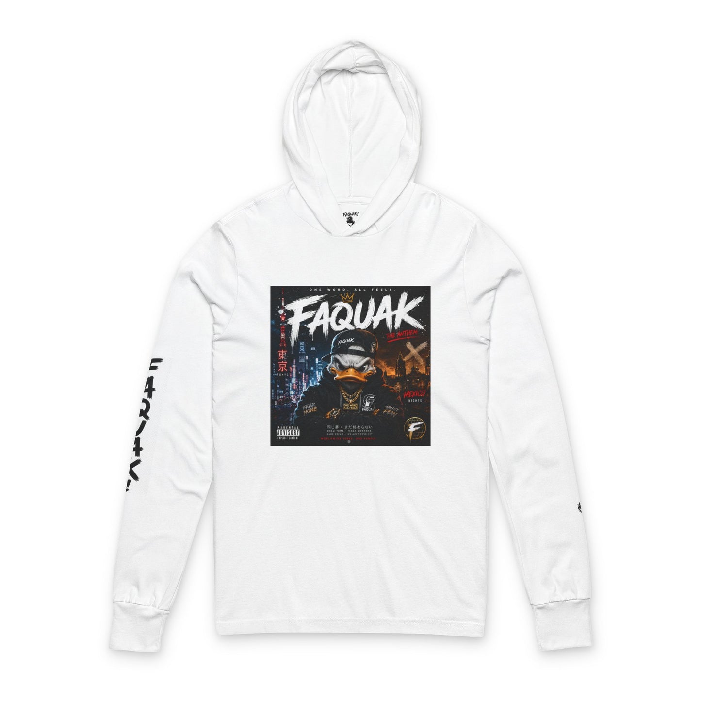 Faquak Graphic Hoodie Tee — Streetwear Long-Sleeve Hooded Shirt