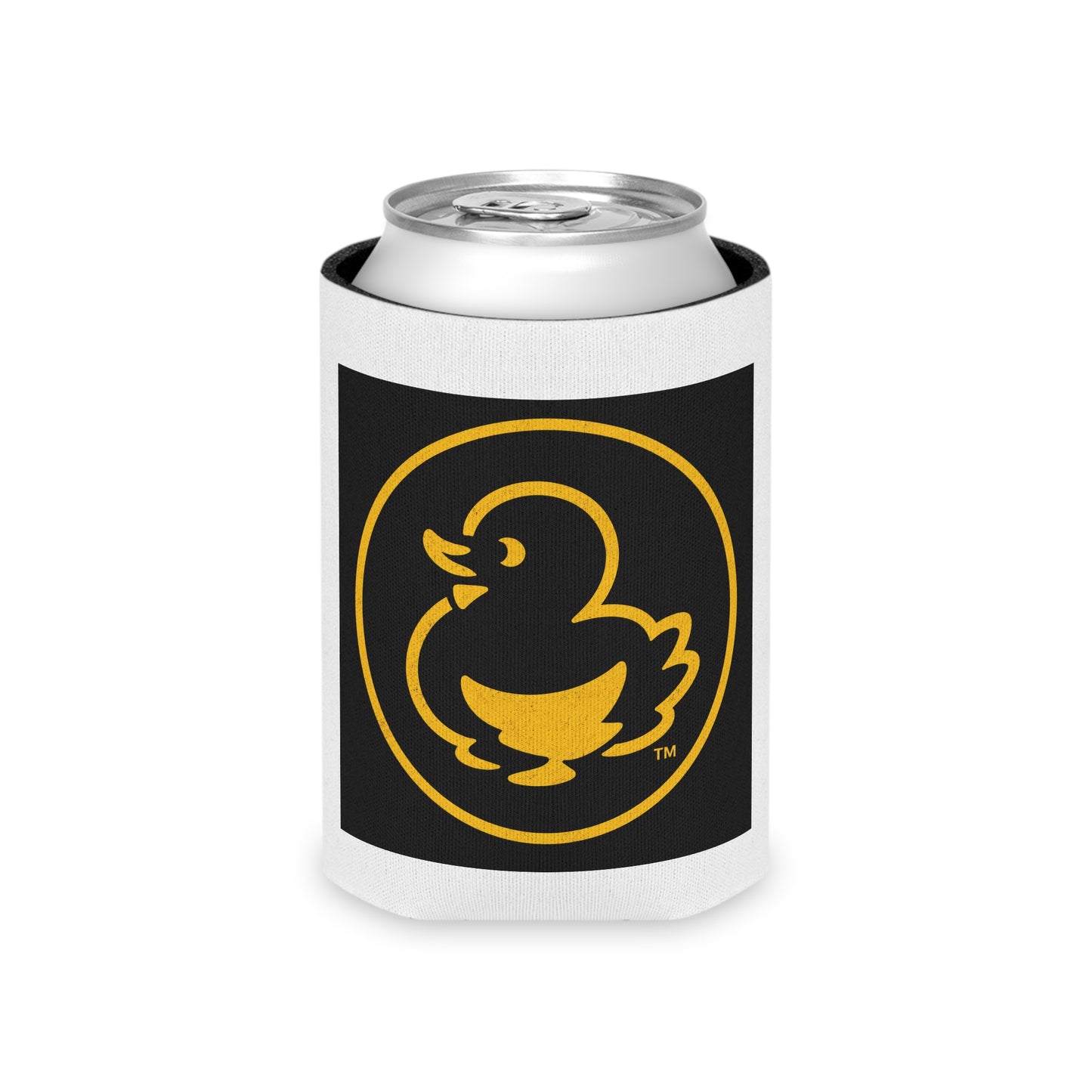 Can Cooler — 'faquak' Definition & Yellow Duck Logo Drink Koozie