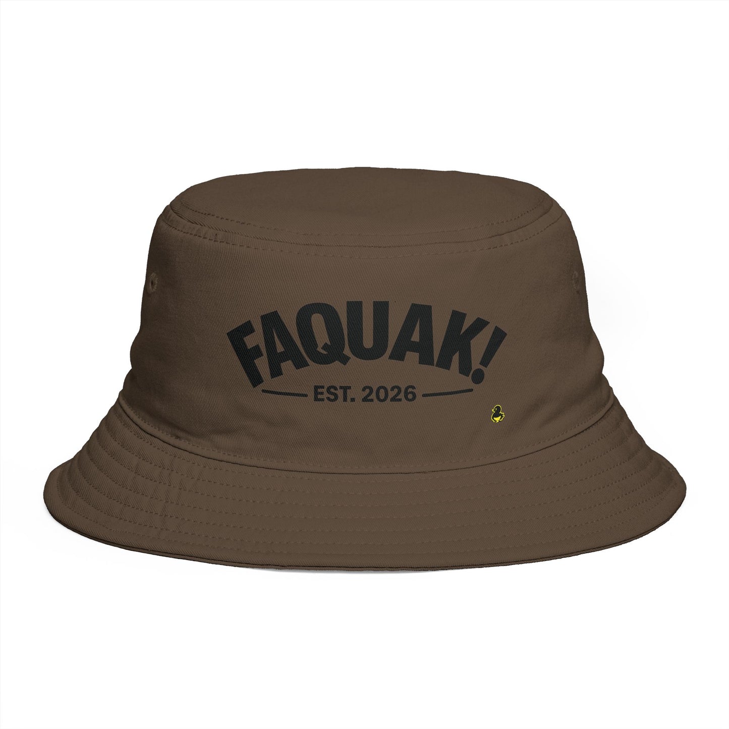 Bucket Hat — 'FAQUAK! Est. 2026' Embroidered Novelty Bucket Hat
