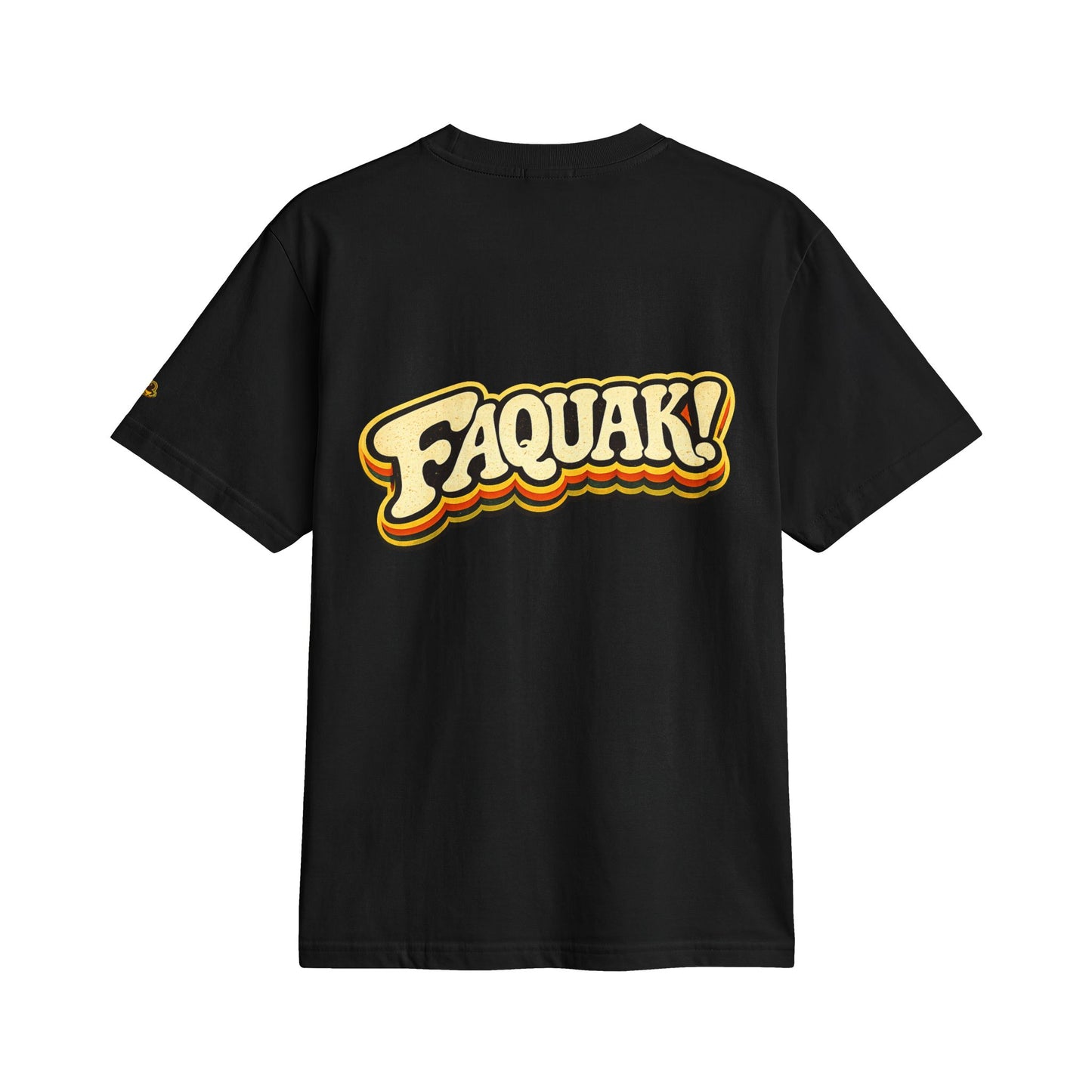 One Word, All Feels Tee — Retro Graphic T-Shirt with "FAQUAK!" Back Print