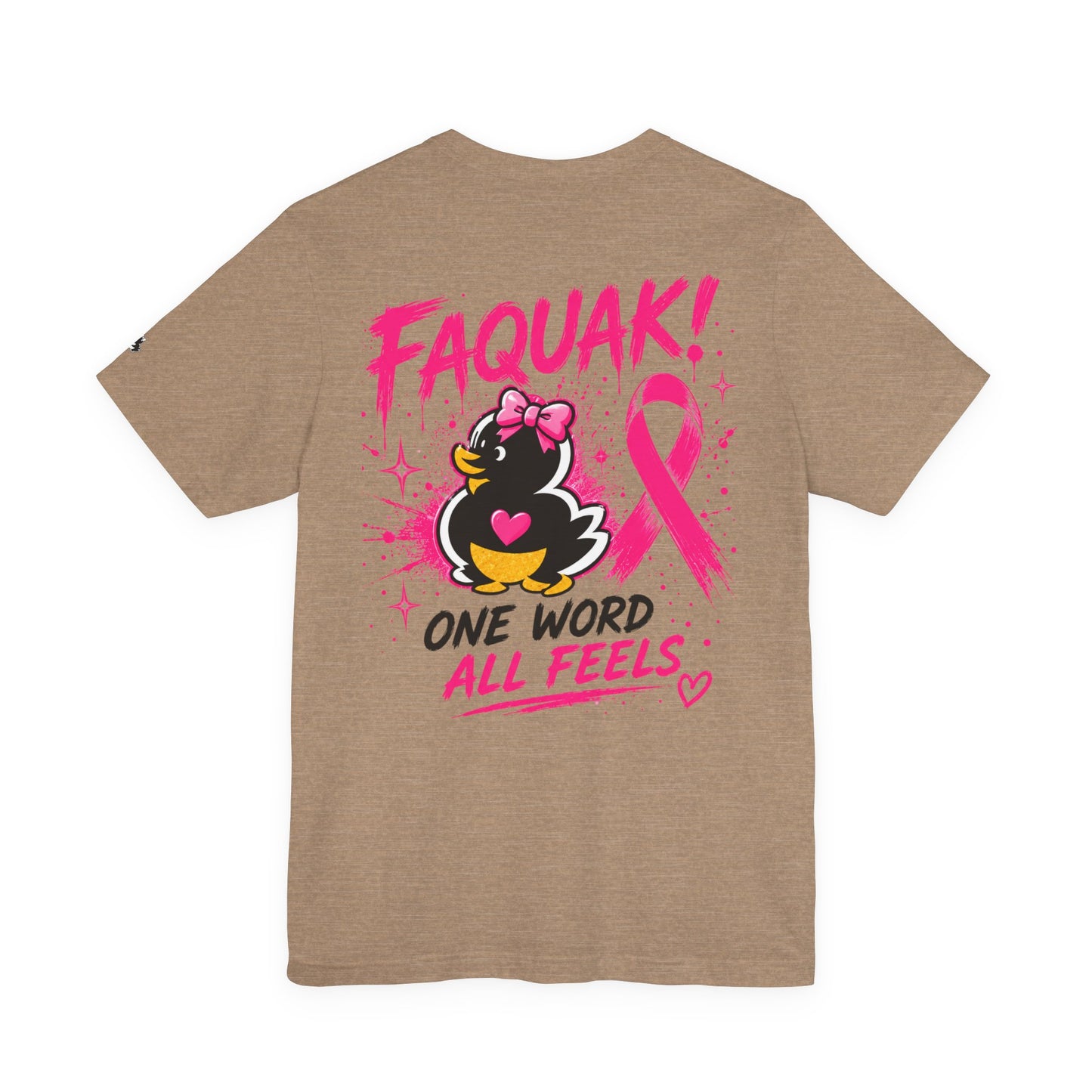 FAQUAK! Duck with Pink Ribbon T-Shirt | Breast Cancer Awareness Tee