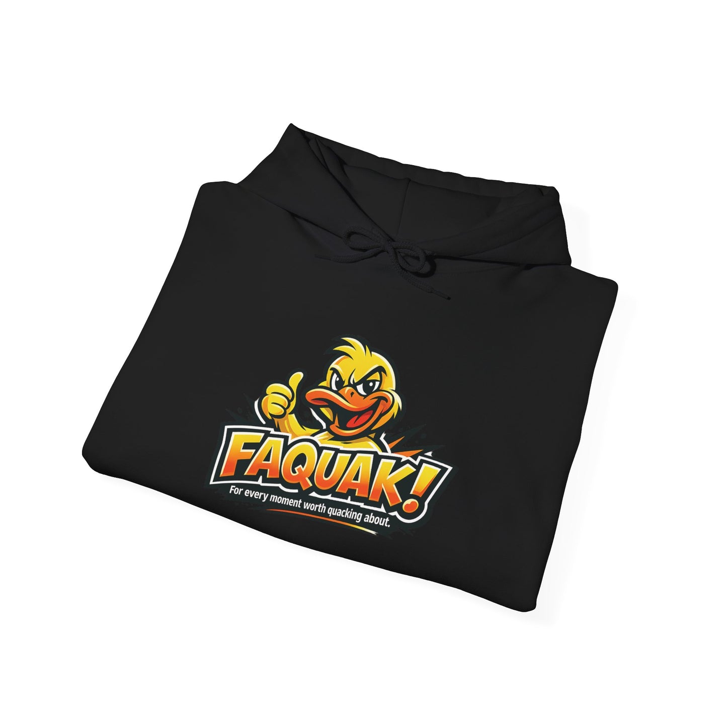 Faquak! Duck Logo Hoodie – Funny Retro Mascot Graphic Sweatshirt