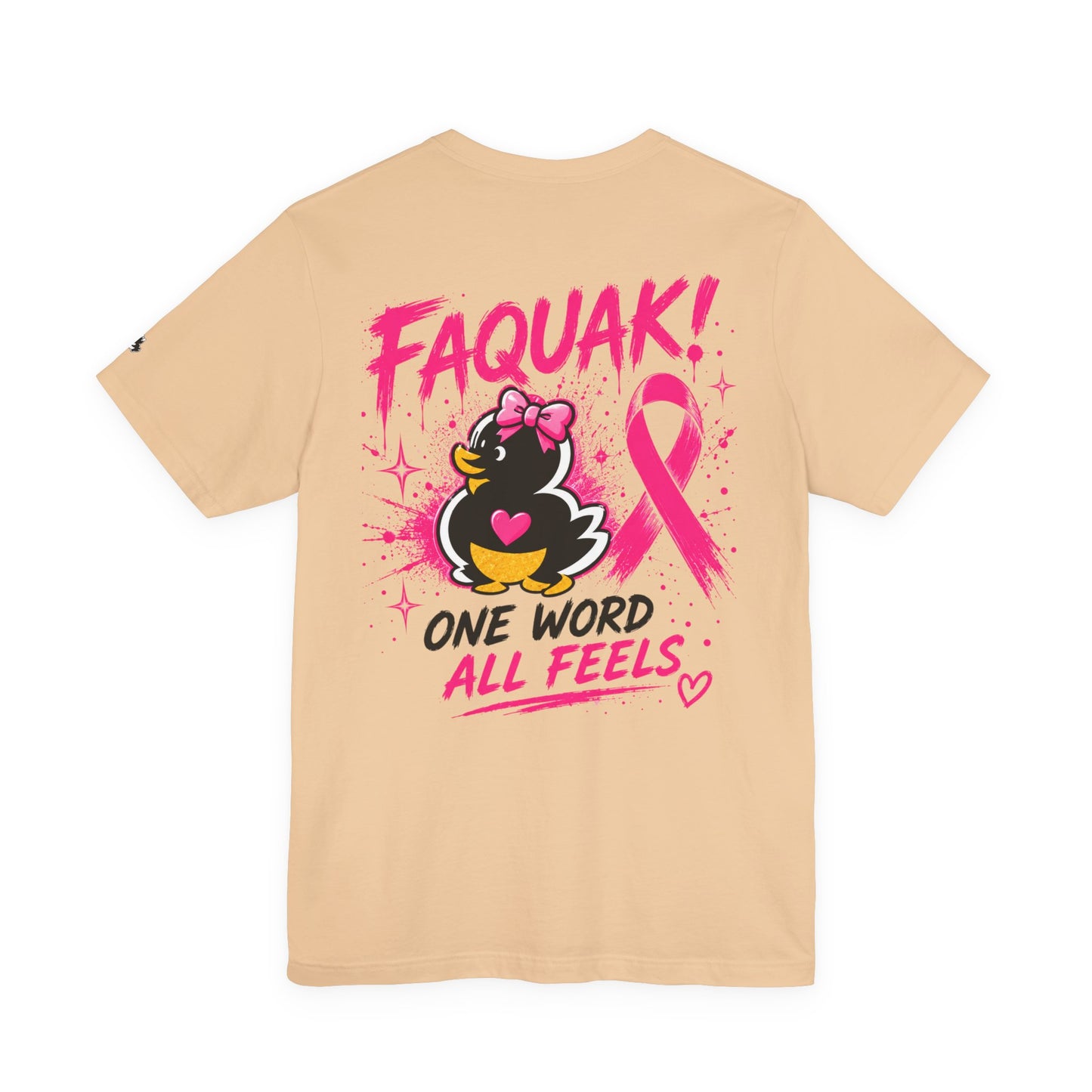 FAQUAK! Duck with Pink Ribbon T-Shirt | Breast Cancer Awareness Tee