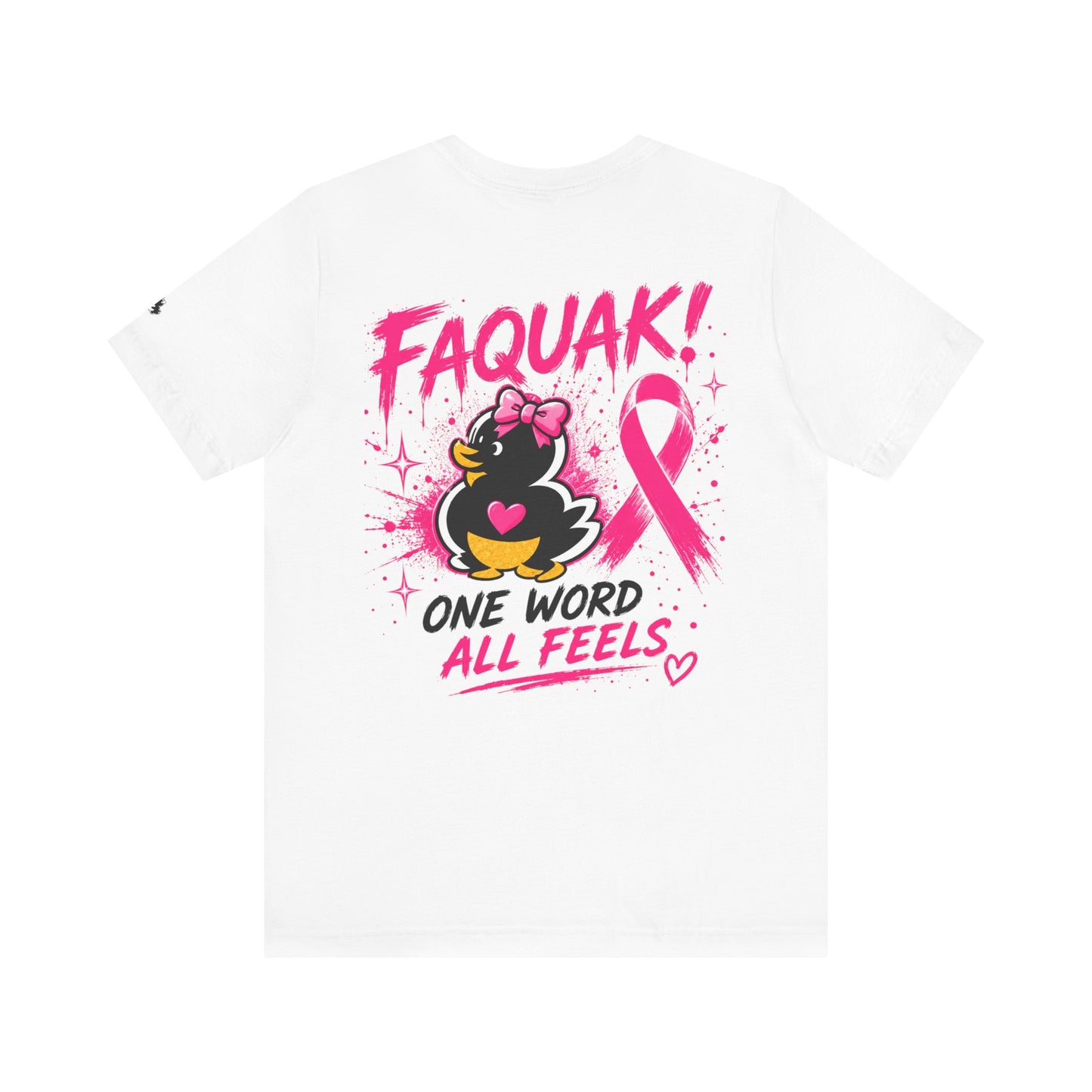 FAQUAK! Duck with Pink Ribbon T-Shirt | Breast Cancer Awareness Tee
