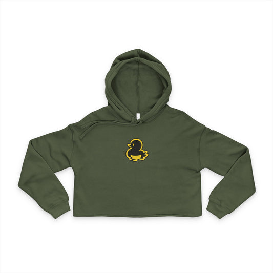 Faquak! Cropped Hoodie - Yellow Rubber Duck 'FAQUAK!' Graphic Women's Streetwear