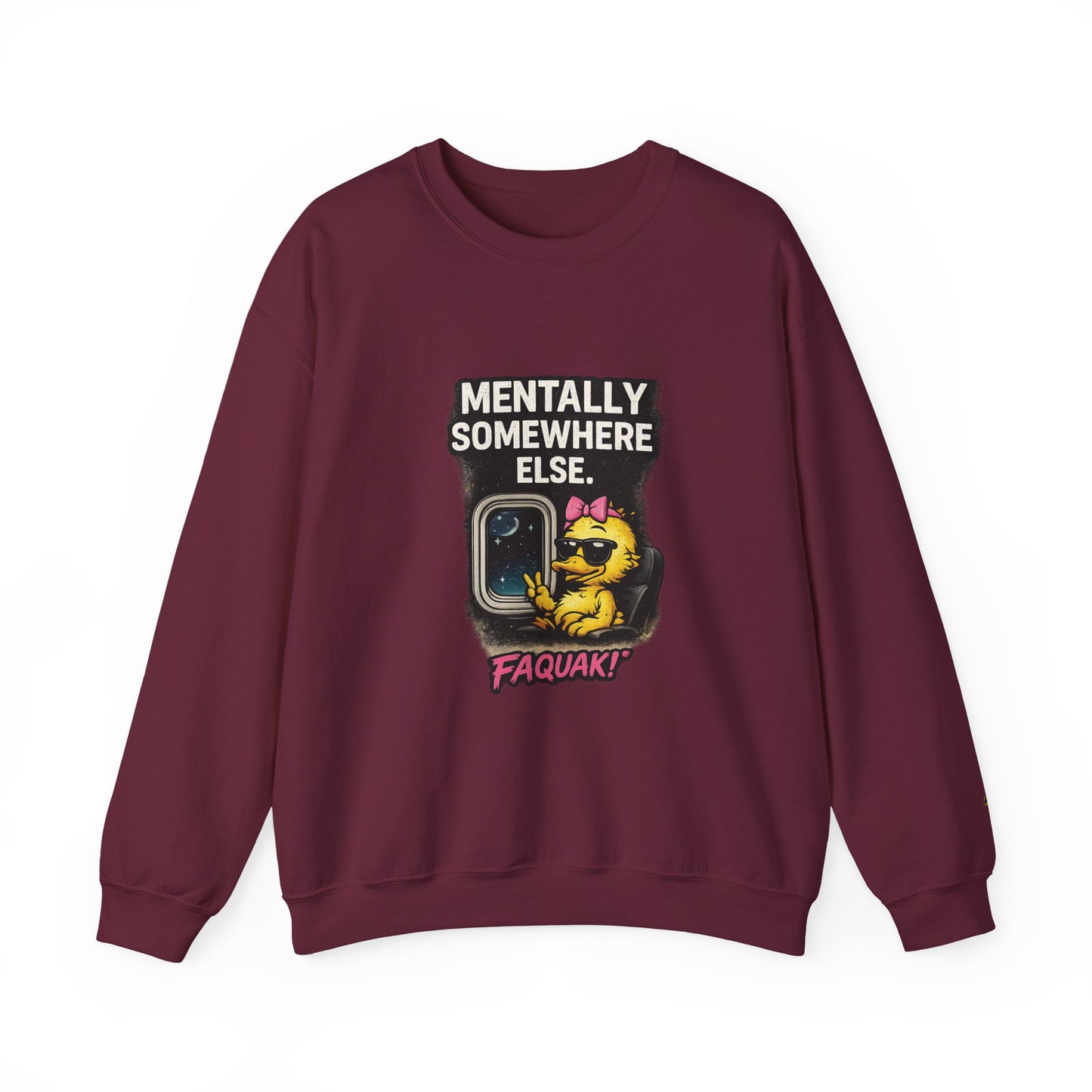 I Don’t Trip I Glide Crewneck Sweatshirt — Cute Skate Duck Graphic