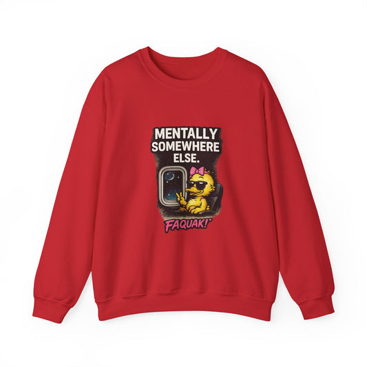 I Don’t Trip I Glide Crewneck Sweatshirt — Cute Skate Duck Graphic