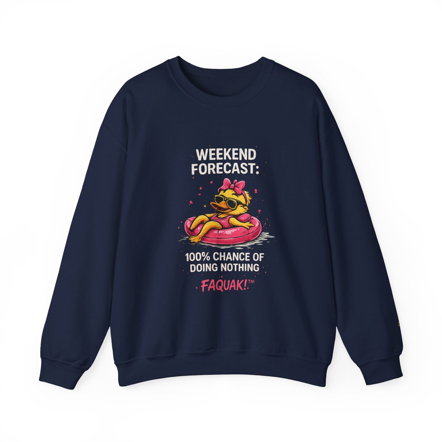 Weekend Forecast  - Crewneck Sweatshirt — Cute Skate Duck Graphic