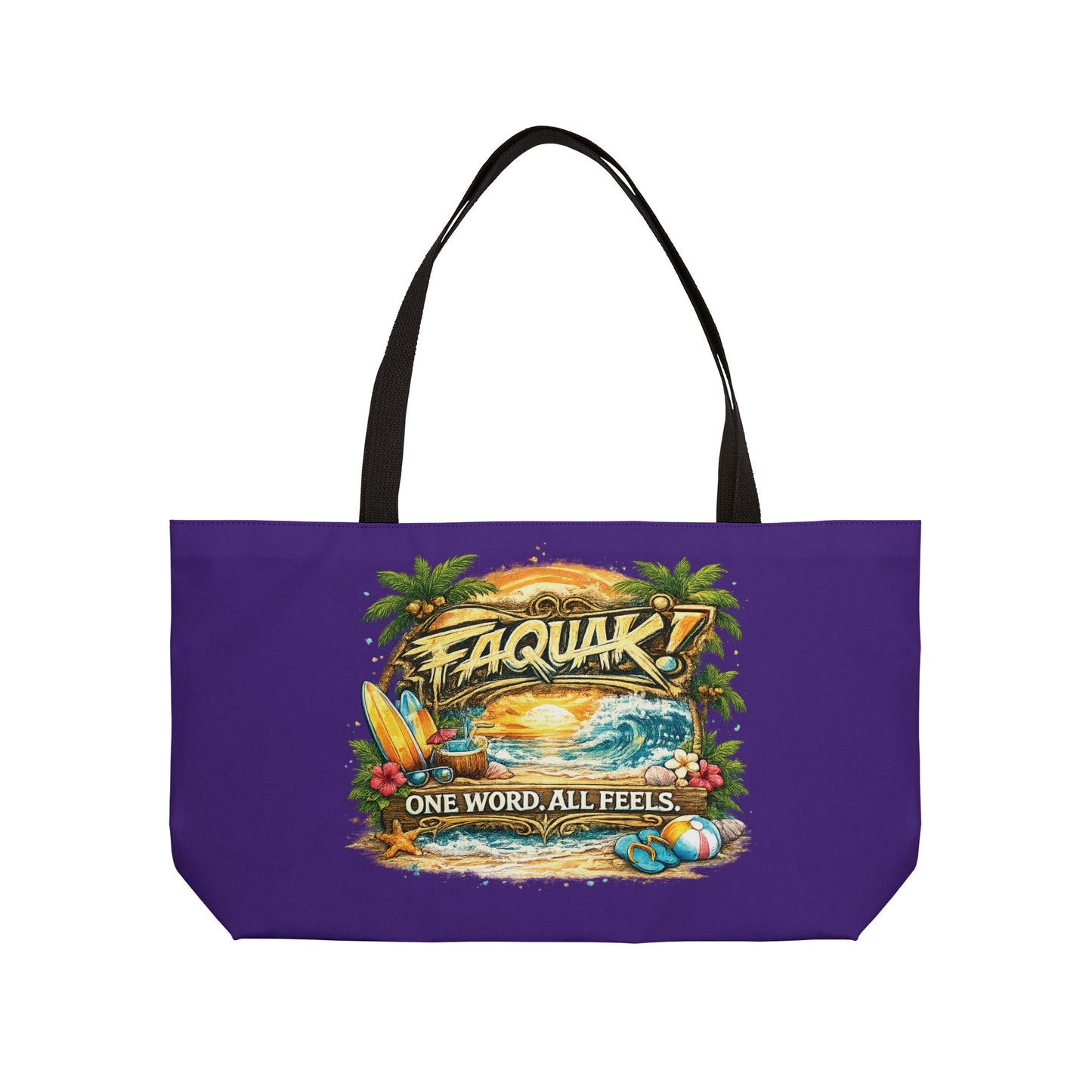 Weekender Tote Bag — “Weekend Forecast: 100% Chance of Doing Nothing” Beach Vacation Tote